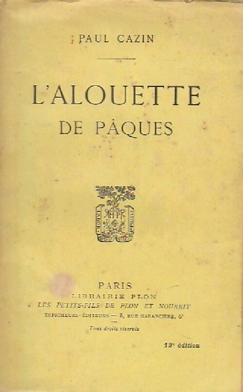 Livrenpoche : L'alouette de Pâques - Paul Cazin - Livre