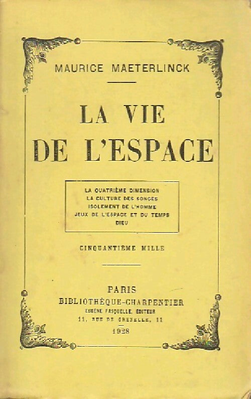 Livrenpoche : La vie de l'espace - Maurice Maeterlinck - Livre