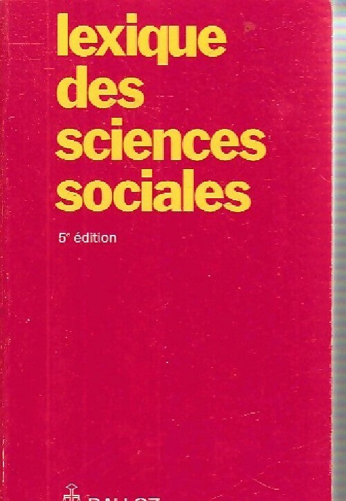 Livrenpoche : Lexique des sciences sociales - Madeleine Grawitz - Livre