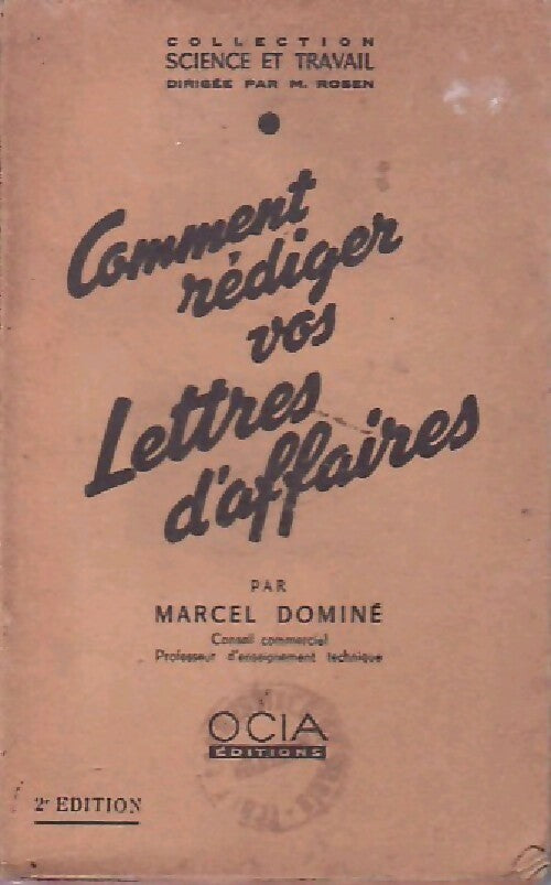 Livrenpoche : Comment rédiger vos lettres d'affaires - Marcel Dominé - Livre
