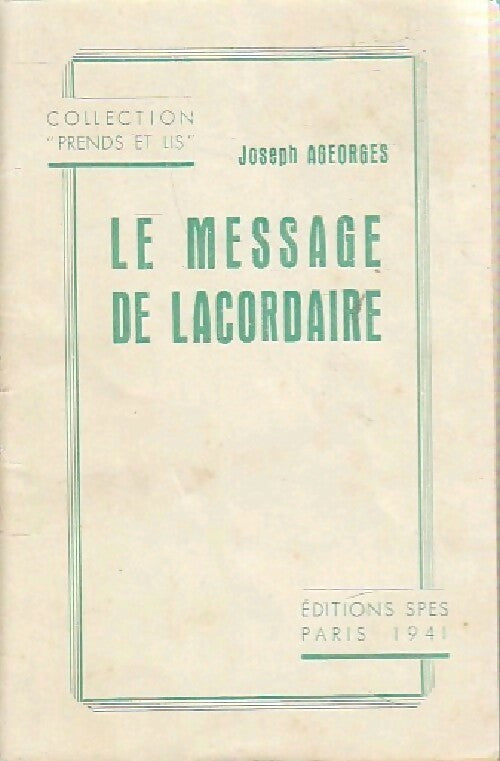 Livrenpoche : Le message de Lacordaire - joseph Ageorges - Livre