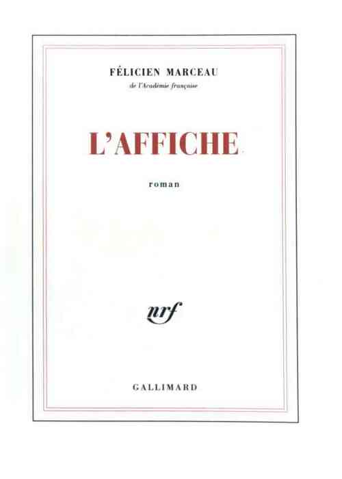 Livrenpoche : L'affiche - Félicien Marceau - Livre
