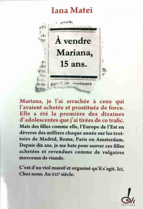 Livrenpoche : À vendre Mariana, 15 ans - Iana Matei - Livre