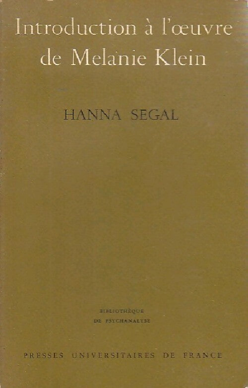 Livrenpoche : Introduction à l'oeuvre de Melanie Klein - Hanna Segal - Livre