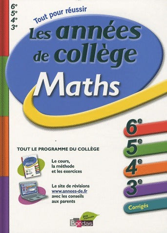 Livrenpoche : Maths Les années de collège - Géraud Chaumeil - Livre