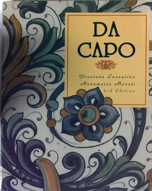 Da Capo. An Italian Review Grammar - Graziana Lazzarino -  Holt, Rinehart and Winston GF - Livre