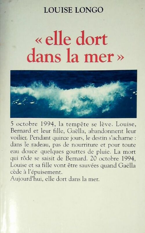 Livrenpoche : Elle dort dans la mer - Louise Longo - Livre