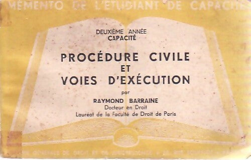 Livrenpoche : Procédure civile et voies d'exécution - Raymond Barraine - Livre