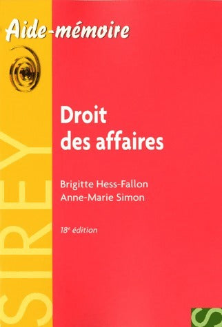Livrenpoche : Droit des affaires - Brigitte Hess-Fallon - Livre