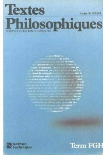 Livrenpoche : Textes philosophiques Terminales F, G, H - André Roussel - Livre