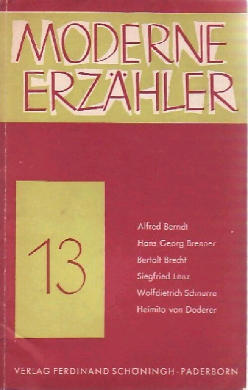 Livrenpoche : Moderne Erzähler Tome XIII - Collectif - Livre