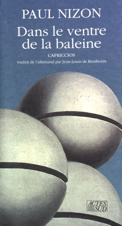 Dans le ventre de la baleine - Paul Nizon - Livre