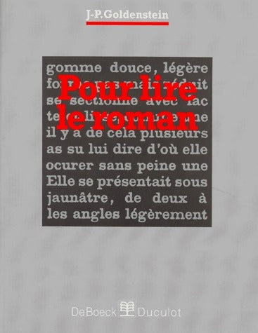 Livrenpoche : Pour lire le roman - Jean-Pierre Goldenstein - Livre
