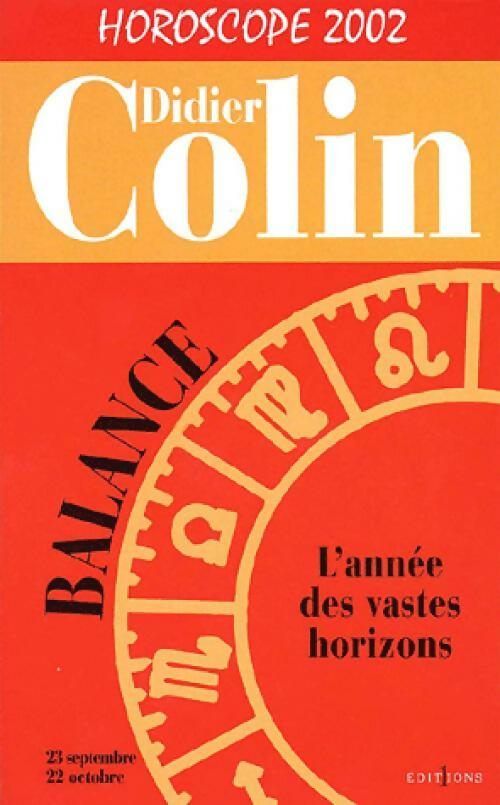 Livrenpoche : Balance 2002 - Didier Colin - Livre