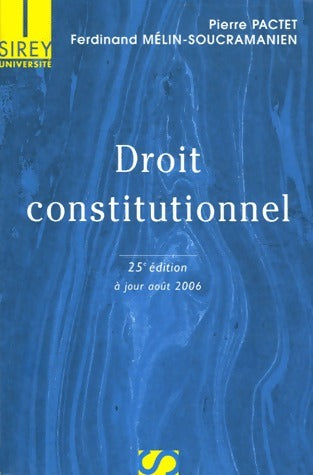 Livrenpoche : Droit constitutionnel - Ferdinand Melin-Soucramanien - Livre