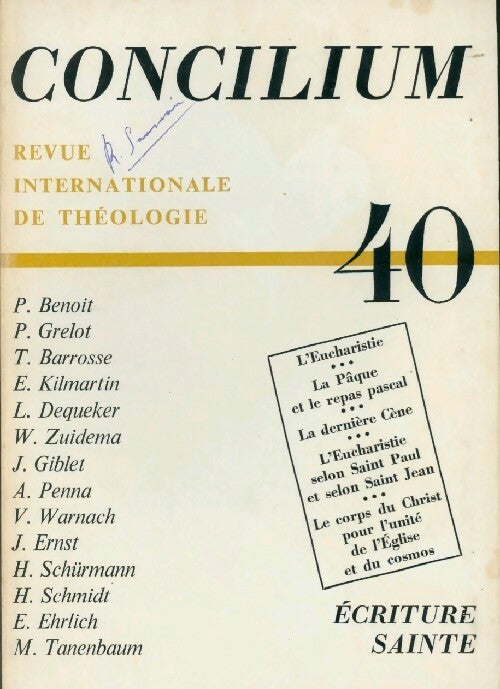 Livrenpoche : Concilium n°40 : Ecriture sainte - Collectif - Livre
