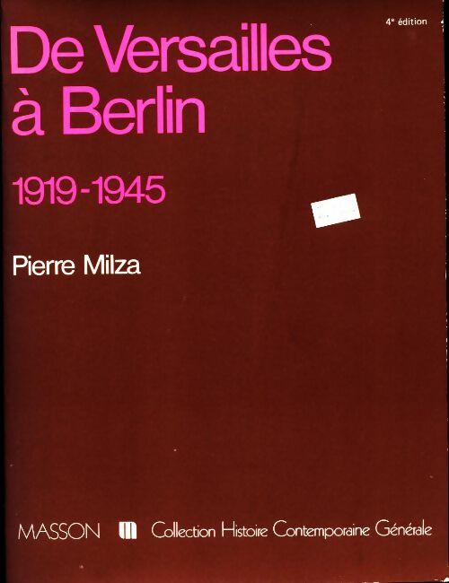 Livrenpoche : De Versailles à Berlin - Pierre Milza - Livre