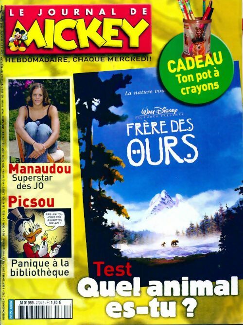 Livrenpoche : Le journal de Mickey n°2725 : Quel animal es-tu ? - Disney - Livre