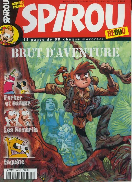 Livrenpoche : Spirou n°3540 : Brut d'aventure - Collectif - Livre