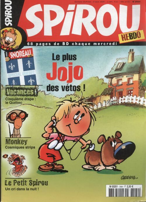 Livrenpoche : Spirou n°3564 : le plus Jojo des vétos ! - Collectif - Livre