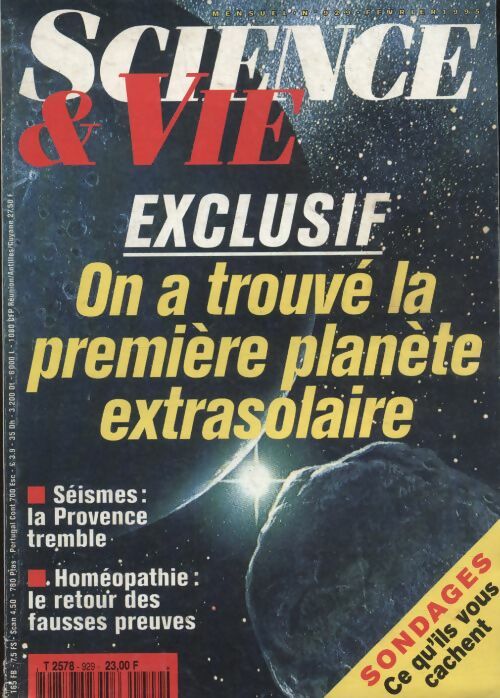 Livrenpoche : Science & vie n°929 : on a trouvé la première planète extrasolaire - Collectif - Livre