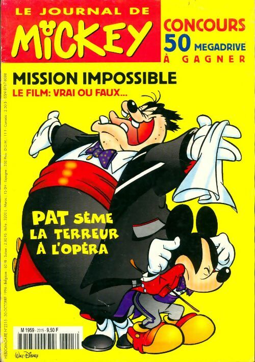 Livrenpoche : Le journal de Mickey n°2315 : Pat sème la terreur à l'opéra - Disney - Livre