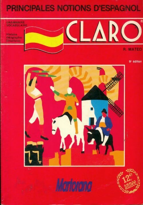 Livrenpoche : Principales notions d'espagnol. Claro - R. Mateo - Livre