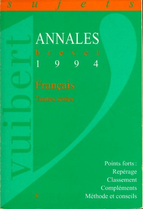 Livrenpoche : Français brevet sujets 1994 - Collectif - Livre