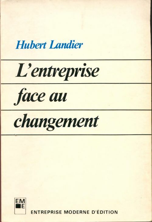 Livrenpoche : L'entreprise face au changement - Hubert Landier - Livre