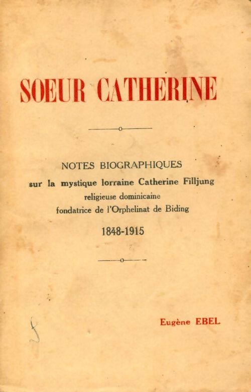 Livrenpoche : Soeur Catherine - Eugène Ebel - Livre