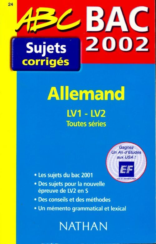 Livrenpoche : Allemand LV1-LV2 toutes séries, sujets corrigés 2002 - Nathalie Faure - Livre