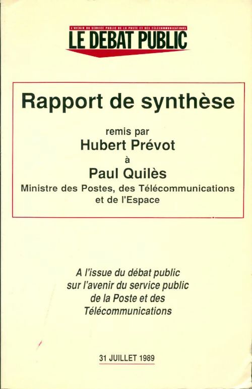 Livrenpoche : Rapport de synthèse - Hubert Prévot - Livre