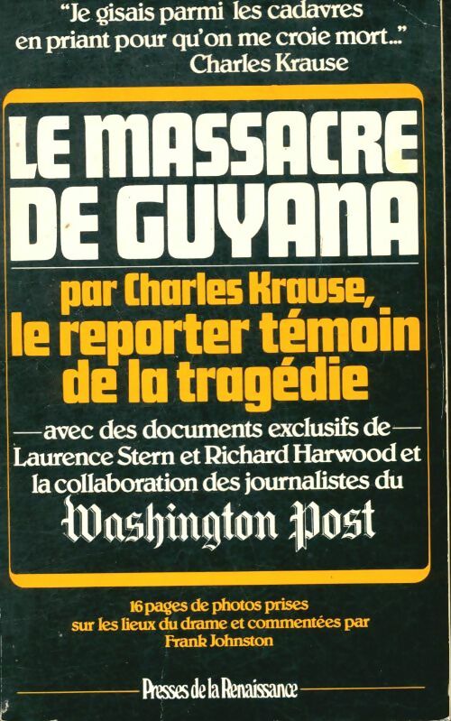Livrenpoche : Le massacre de Guyana - Charles Krause - Livre