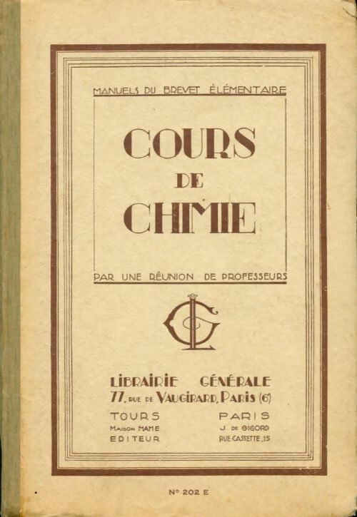Livrenpoche : Cours de chimie. Brevet élémentaire - Collectif - Livre