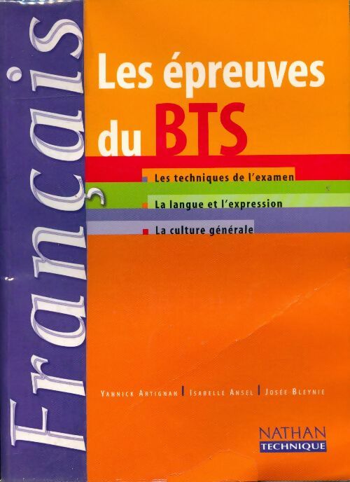 Livrenpoche : Français. Les épreuves du BTS - Yannick Artignan - Livre