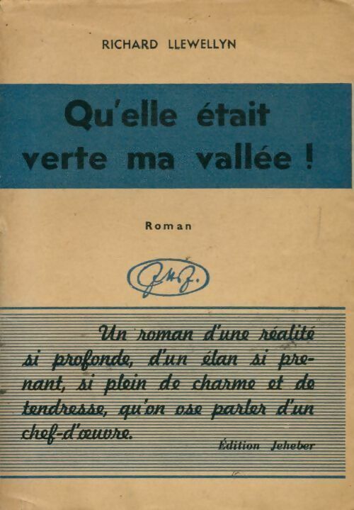 Livrenpoche : Qu'elle était verte ma vallée - Richard Llewellyn - Livre