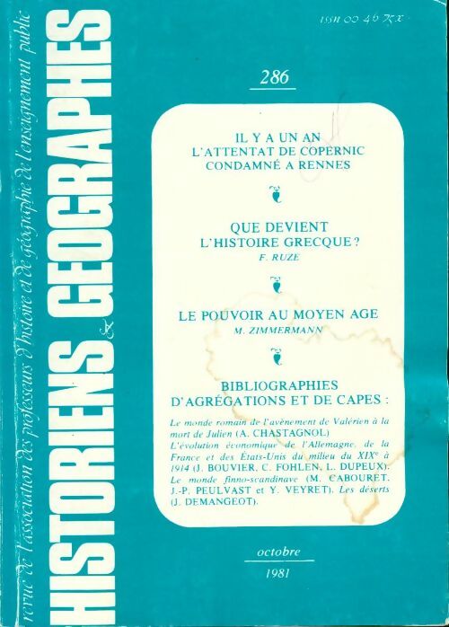 Livrenpoche : Historiens & géographes n°286 - Collectif - Livre
