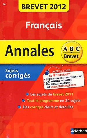 Livrenpoche : Annales de français 3e : sujets et corrigés 2012 - Collectif - Livre