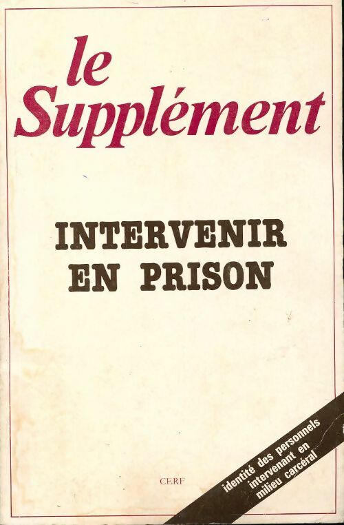 Livrenpoche : Le supplément n°151 : Intervenir en prison - Collectif - Livre