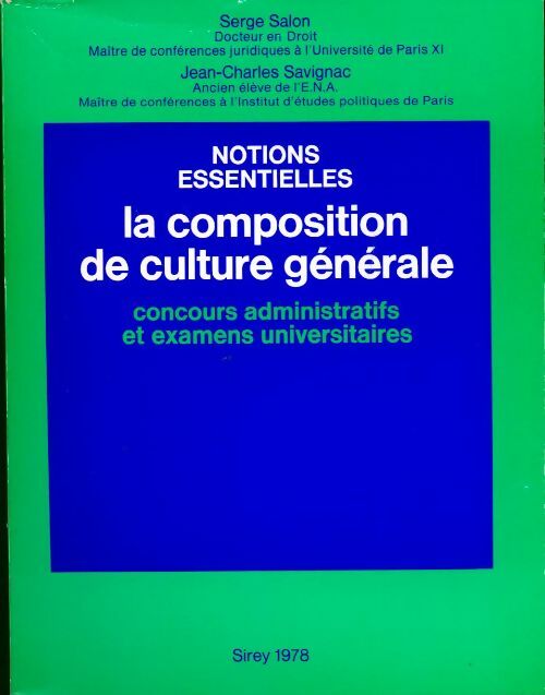 Livrenpoche : La composition de culture générale - Jean-Charles Savignac - Livre
