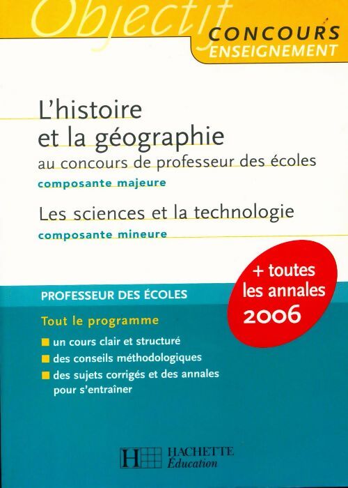 Livrenpoche : L'histoire et la géographie au concours de professeur des écoles / Les sciences et la technologie - Collectif - Livre