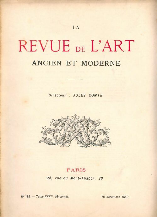 Livrenpoche : Revue de l'art ancien et moderne n°189 - Collectif - Livre