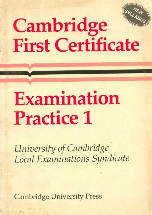 Livrenpoche : Cambridge first certificate. Examination practice 1 - Collectif - Livre