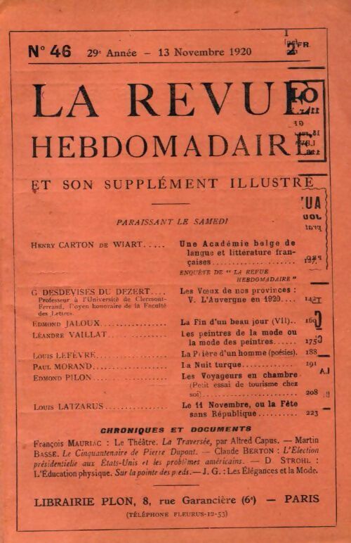 Livrenpoche : La revue hebdomadaire 29e année n°46 - Collectif - Livre