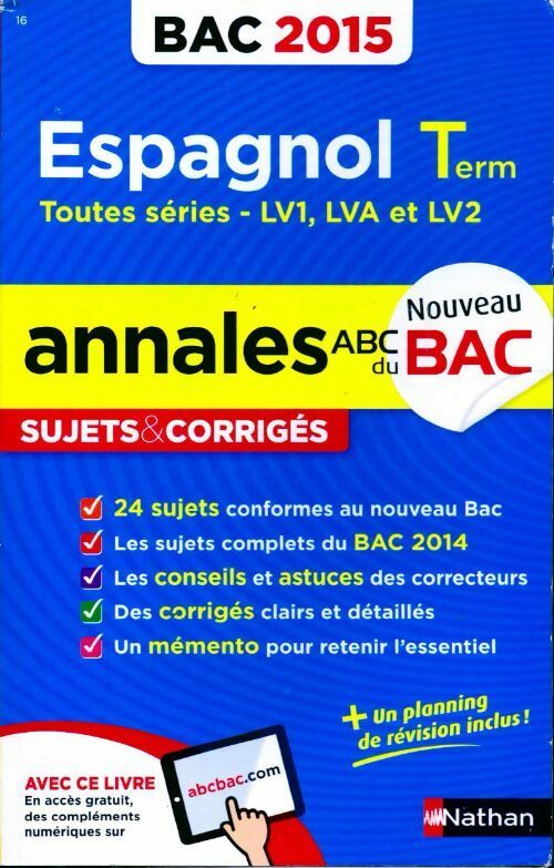 Espagnol Terminales Toutes séries 2015 - Sylvie Duru - Livre