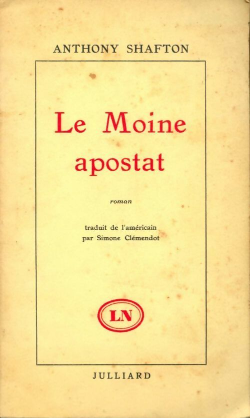 Livrenpoche : Le moine apostat - Anthony Shafton - Livre