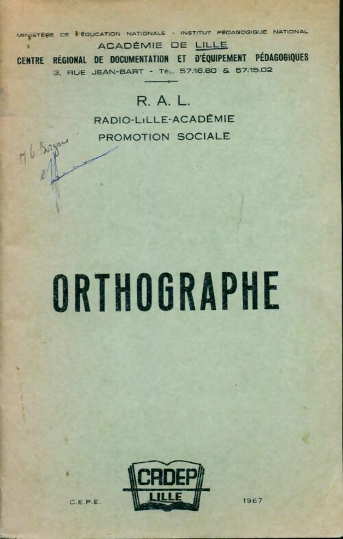 Livrenpoche : Orthographe - R.A.L. - Livre