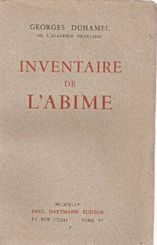 Livrenpoche : Inventaire de l'abîme - Georges Duhamel - Livre