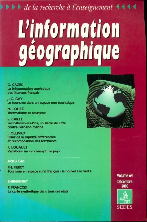 Livrenpoche : L'informaion géographique n°64 - Collectif - Livre