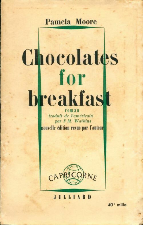 Livrenpoche : Chocolates for breakfast - Pamela Moore - Livre